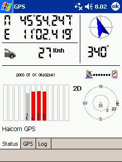 Schermata GPS su PocketPC
